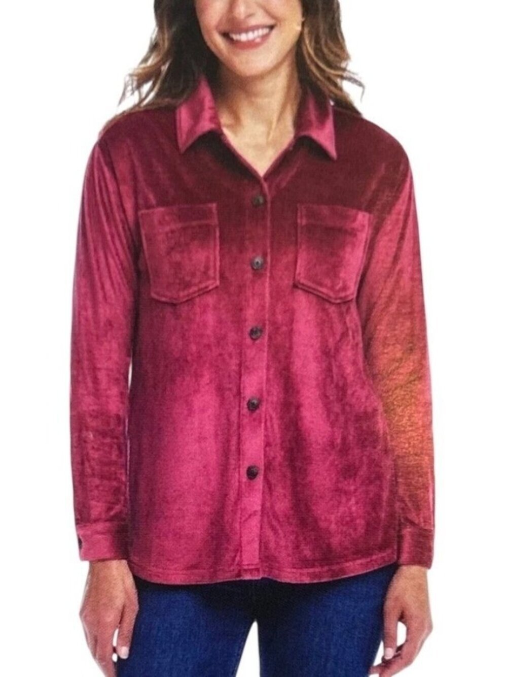 Weatherproof Vintage Women's XXL Soft Corduroy Button-Up Shirt  B1668